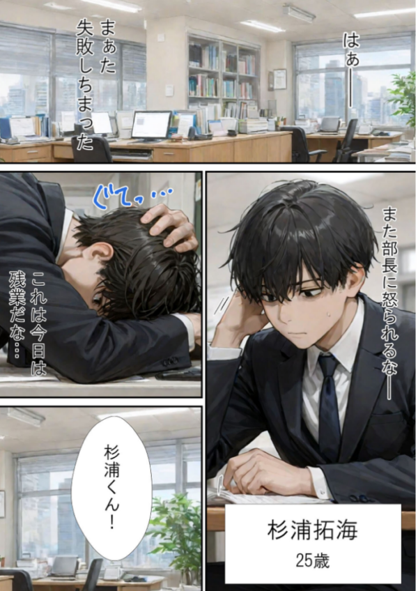 エロ漫画:仕事で失敗ばかりの俺が人妻上司(48)と残業したら濡れ濡れセックス始まった話 モザイク版 hitomi サンプル画像