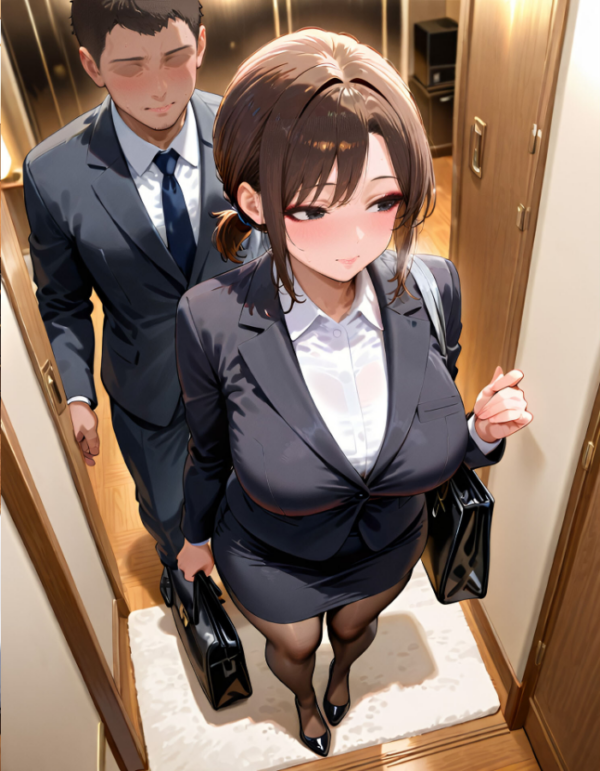 エロ漫画:ムチムチ女上司 若手育性指導 出張編 モザイク版 hitomi サンプル画像