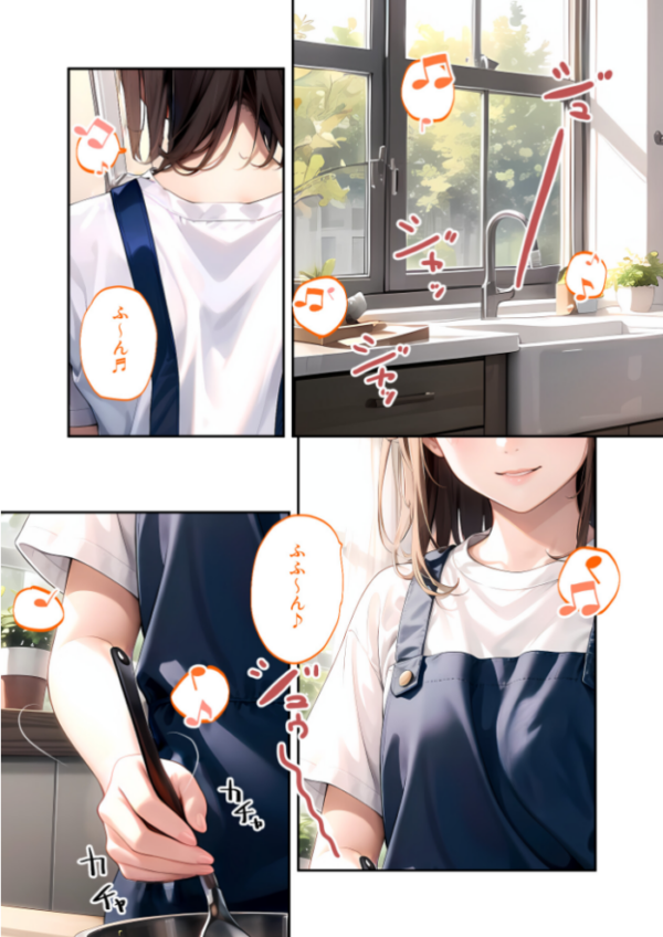 エロ漫画:いちゃLOVE純情ベッドルーム 〜昼下がりのキッチン、恋人になった幼馴染と過ごす甘い日常〜 モザイク版 hitomi サンプル画像