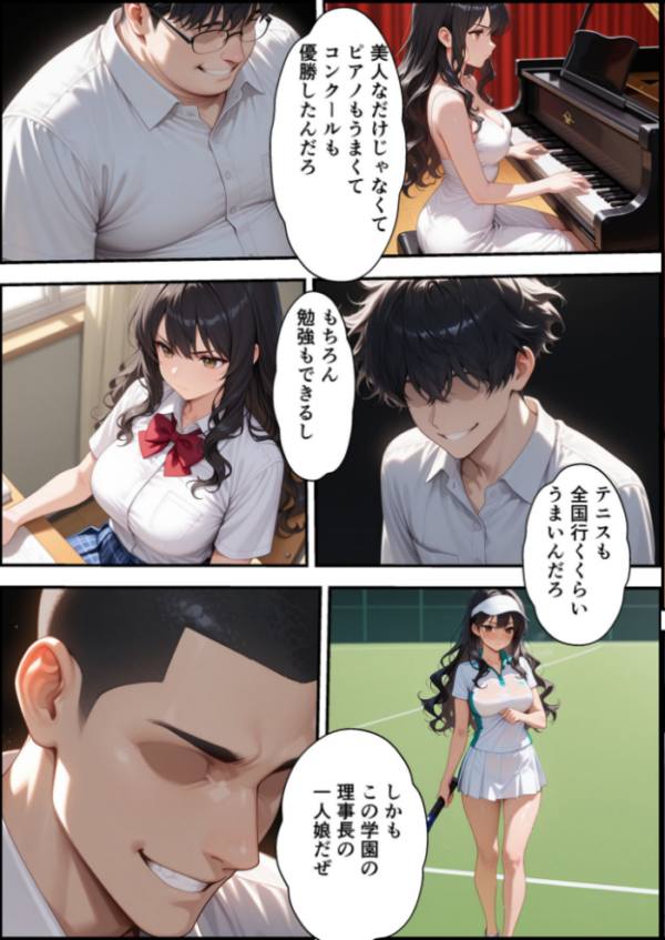 エロ漫画:上級国民に支配された学園生徒会長が学園を守るため処女喪失ショーを行う話 モザイク版 hitomi サンプル画像