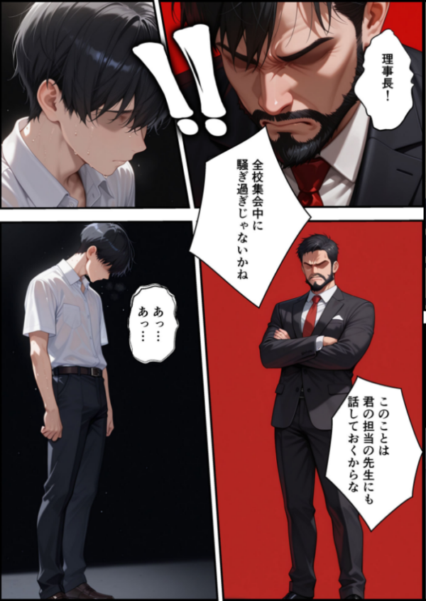 エロ漫画:上級国民に支配された学園生徒会長が学園を守るため処女喪失ショーを行う話 モザイク版 hitomi サンプル画像
