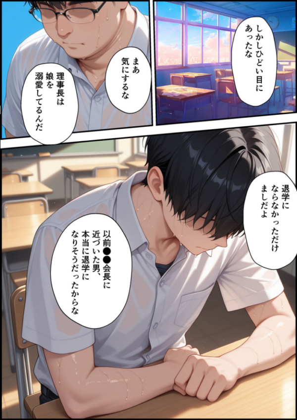 エロ漫画:上級国民に支配された学園生徒会長が学園を守るため処女喪失ショーを行う話 モザイク版 hitomi サンプル画像