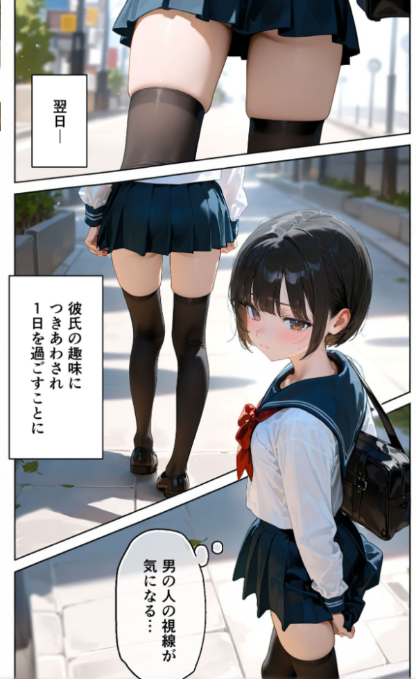 エロ漫画:【実話】彼女を俺の性癖に染める過程〜後輩●●をエロ服で呼び出し〜【第二章】 モザイク版 hitomi サンプル画像