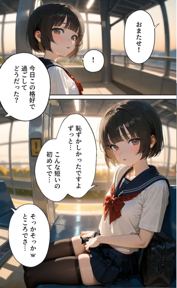 エロ漫画:【実話】彼女を俺の性癖に染める過程〜後輩●●をエロ服で呼び出し〜【第二章】 モザイク版 hitomi サンプル画像