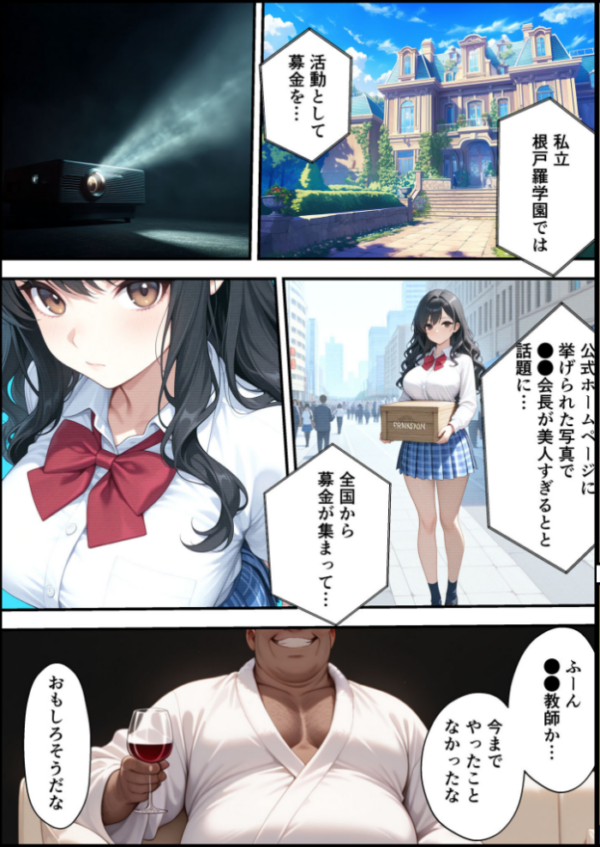 エロ漫画:上級国民に支配された学園生徒会長が学園を守るため処女喪失ショーを行う話 モザイク版 hitomi サンプル画像