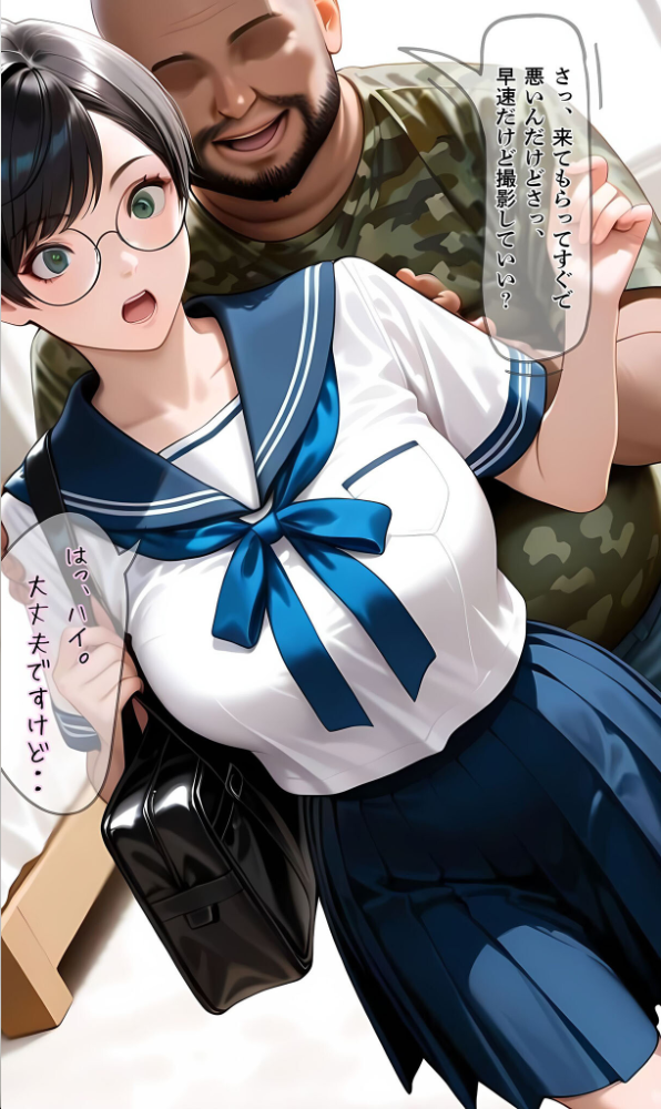 エロ漫画:【純朴巨乳美●●パイ●リ編】水着撮影会のはずが、いつのまにかおぢさんち〇ぽに沼る話3 モザイク版 hitomi サンプル画像