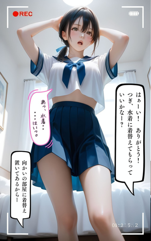 エロ漫画：水着撮影会のはずが、いつのまにかおぢさんち〇ぽに沼る話1 モザイク版   hitomi サンプル画像
