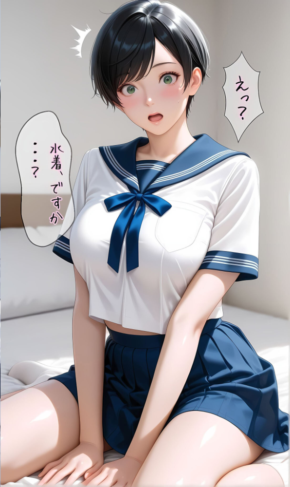 エロ漫画:【純朴巨乳美●●パイ●リ編】水着撮影会のはずが、いつのまにかおぢさんち〇ぽに沼る話3 モザイク版 hitomi サンプル画像