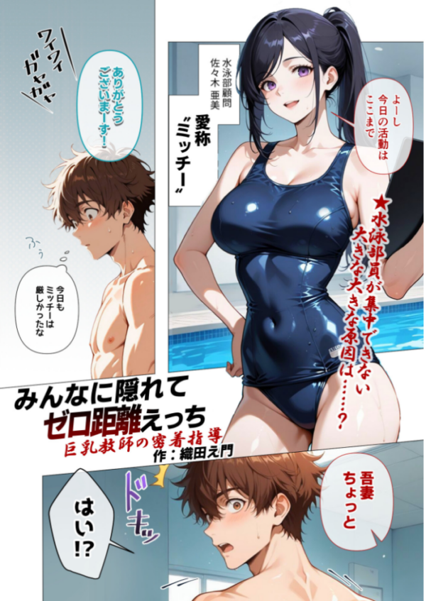 エロ漫画:みんなに隠れてゼロ距離えっち 〜巨乳教師の密着指導〜 hitomi サンプル画像