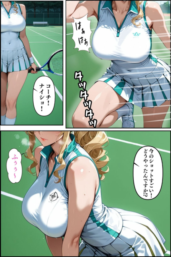 エロ漫画:人妻ですが雌でした〜イきたくないのに醜顔アクメ テニスコーチが醜態晒した日〜 モザイク版 hitomi サンプル画像