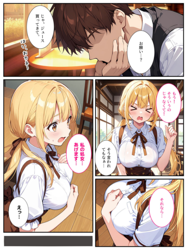 エロ漫画:落ち込んでるオレに爆乳の後輩女子が処女をくれました! モザイク版 hitomi サンプル画像