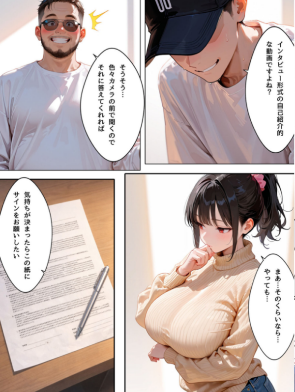 エロ漫画:ミニマム爆乳妻〜騙されてAV出演してしまいました〜 モザイク版 hitomi サンプル画像