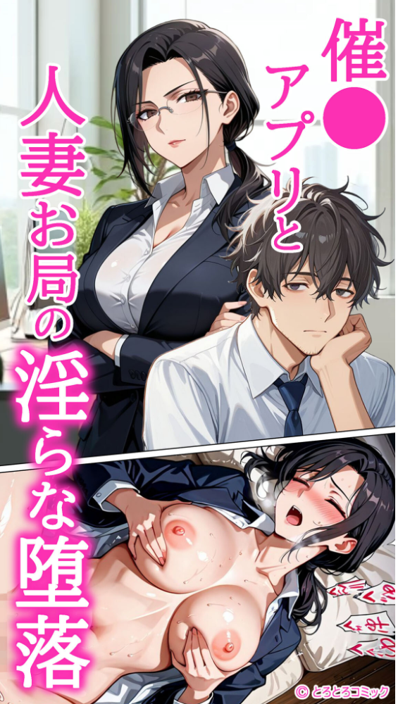 エロ漫画:●●アプリと人妻お局の淫らな堕落 〜社内一のエロい女を思いのままに〜 モザイク版 hitomi サンプル画像