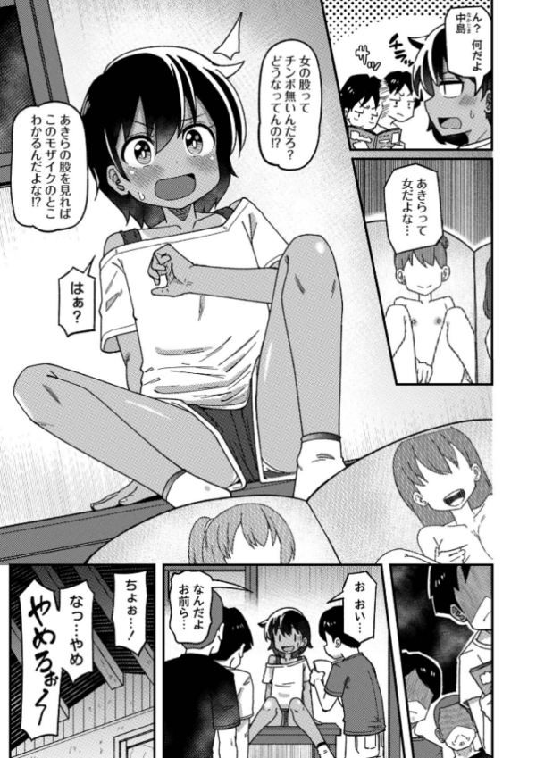 エロ漫画:男勝り少女の初体験〜秘密の場所で大乱交〜 hitomi サンプル画像