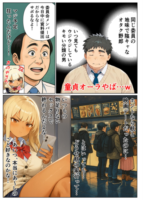 エロ漫画:陰キャのデカチ●がバレた日〜ナメてたオタクは規格外チ●ポ〜 モザイク版 hitomi サンプル画像