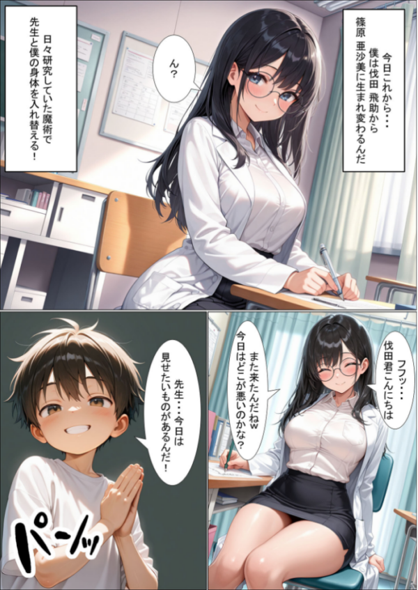 エロ漫画:今日からボクが保健室の●●(ハート) 〜純粋な恋心が歪んだ気持ちに変わる…〜 モザイク版 hitomi サンプル画像