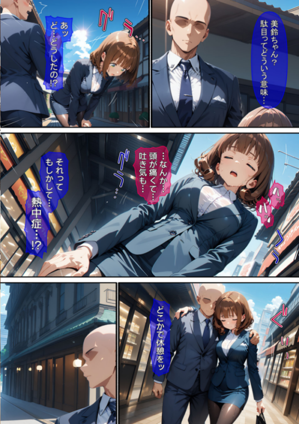 エロ漫画:熱中症で倒れた後輩ちゃんを●●●する話 モザイク版 hitomi サンプル画像