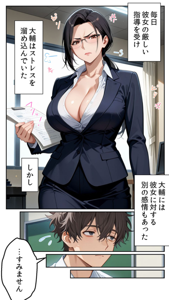 エロ漫画:●●アプリと人妻お局の淫らな堕落 〜社内一のエロい女を思いのままに〜 モザイク版 hitomi サンプル画像