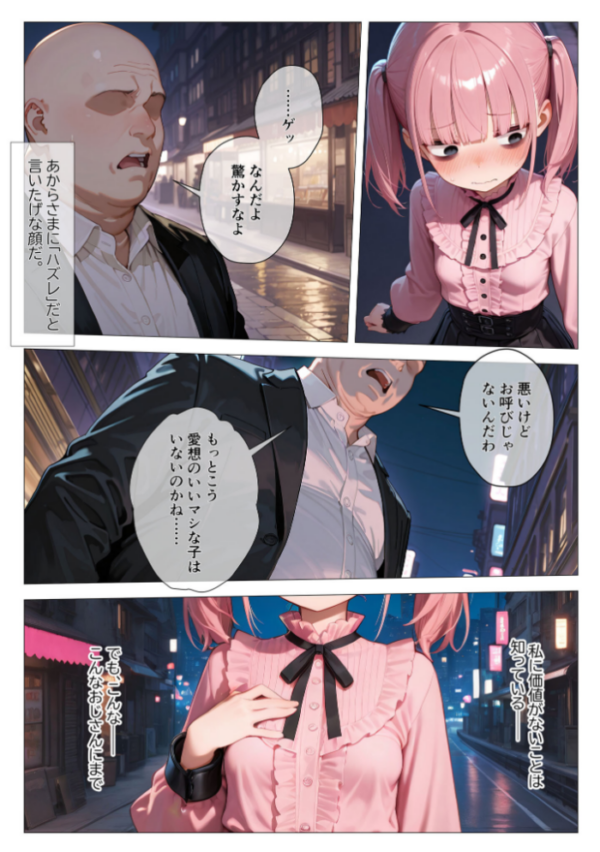 エロ漫画:地雷系ブス、おじさんを買う。 モザイク版 hitomi サンプル画像