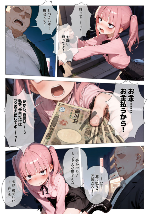 エロ漫画:地雷系ブス、おじさんを買う。 モザイク版 hitomi サンプル画像