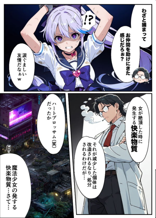 エロ漫画:AIが支配する世界で人類を裏切った俺は正義の魔法少女をドスケベ●●する モザイク版 hitomi サンプル画像