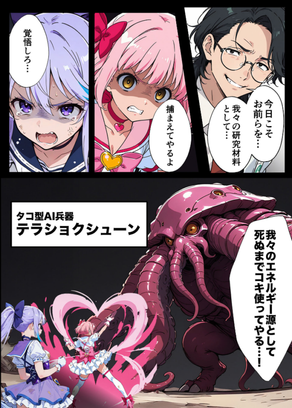エロ漫画:AIが支配する世界で人類を裏切った俺は正義の魔法少女をドスケベ●●する モザイク版 hitomi サンプル画像