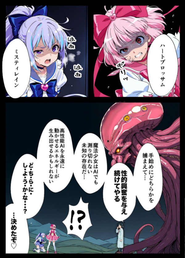 エロ漫画:AIが支配する世界で人類を裏切った俺は正義の魔法少女をドスケベ●●する モザイク版 hitomi サンプル画像