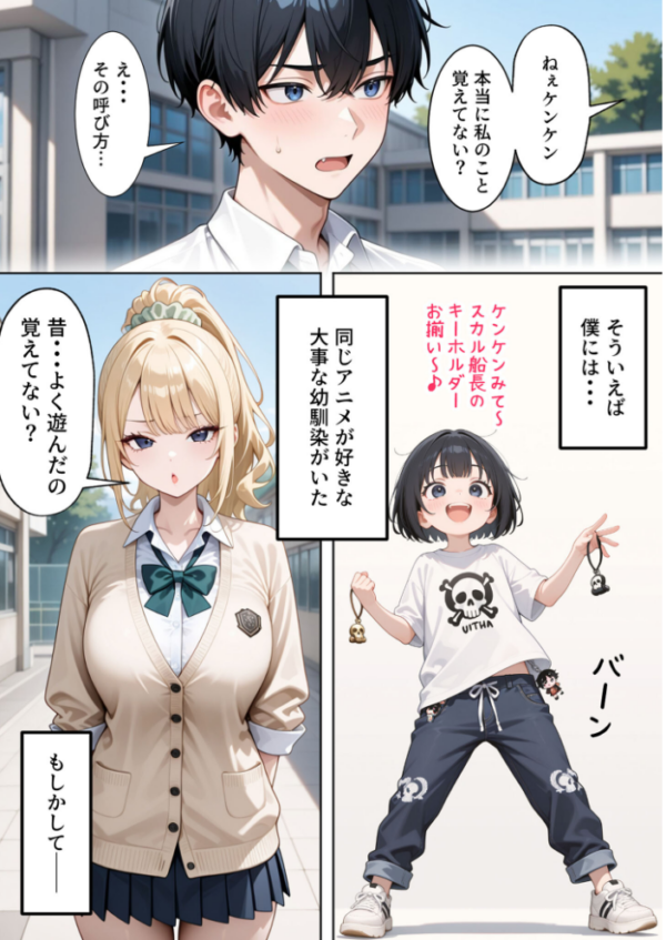 エロ漫画:一途な幼馴染ギャルの誘惑セックス モザイク版 hitomi サンプル画像