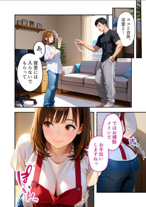エロ漫画:家性婦の御手洗さんは竿のお片付けまでしてくれる 〜爆乳・爆尻持ちのド変態シゴデキ美女〜 モザイク版 hitomi サンプル画像
