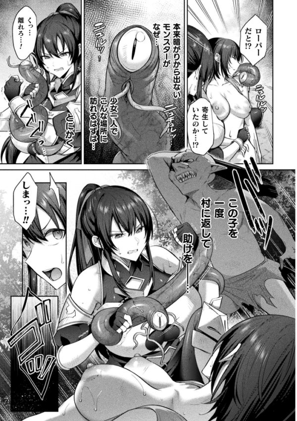 エロ漫画:女剣士ユーリ〜ゴブリンに孕まされて〜【単話】 hitomi サンプル画像