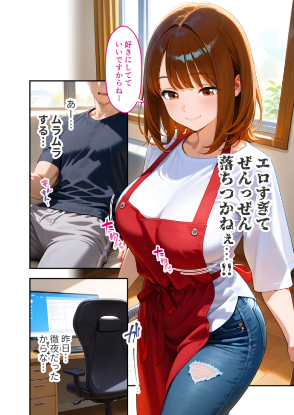 エロ漫画:家性婦の御手洗さんは竿のお片付けまでしてくれる 〜爆乳・爆尻持ちのド変態シゴデキ美女〜 モザイク版 hitomi サンプル画像